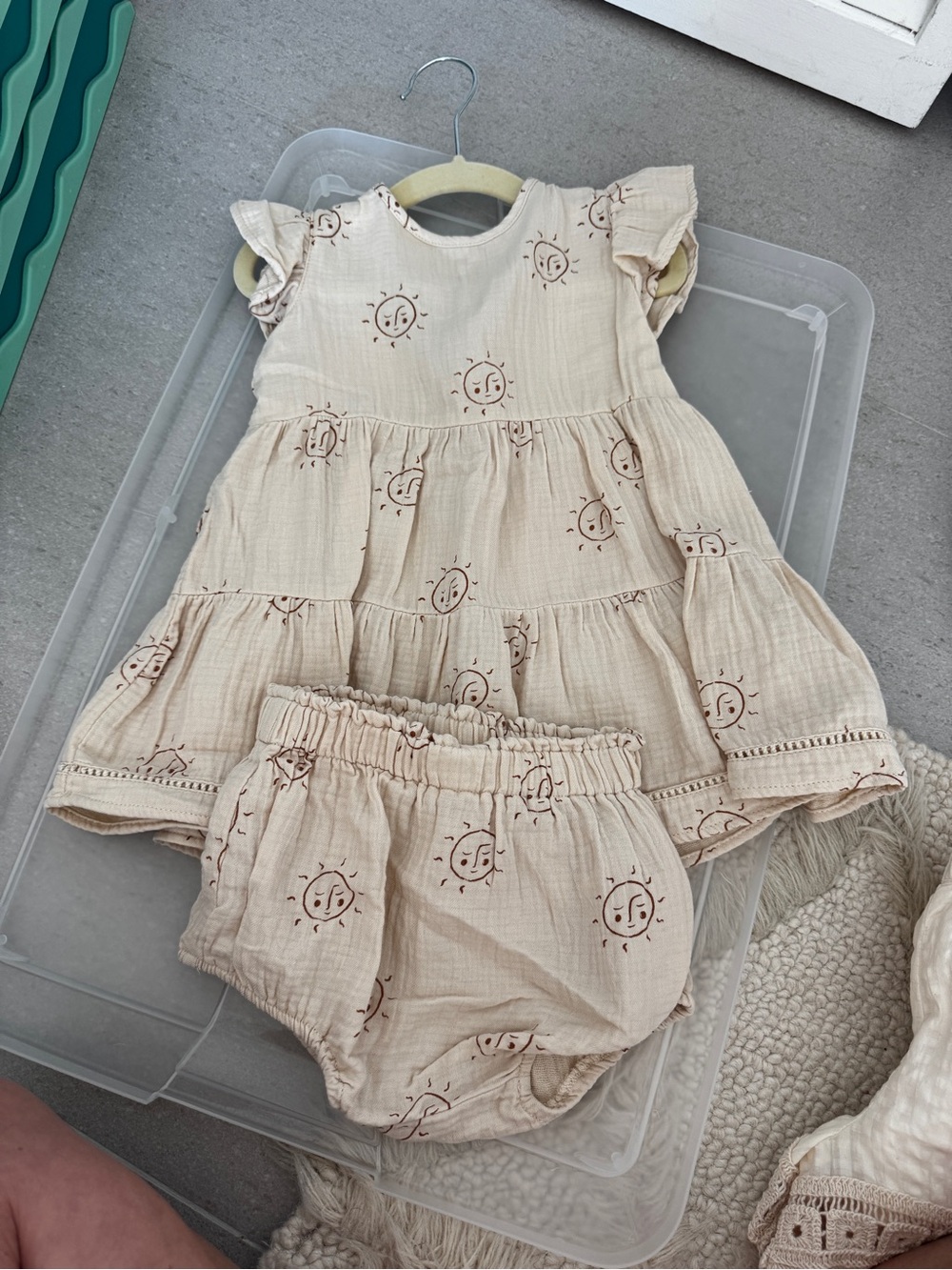 Quincy Mae dress and bloomer set